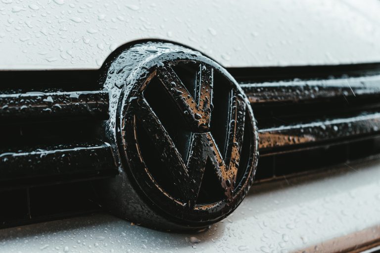 Volkswagen badge on a Volkswagen car.