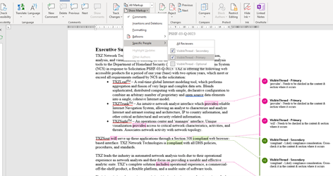 Figure 5 Annotated Document using dictionary categories as authors
