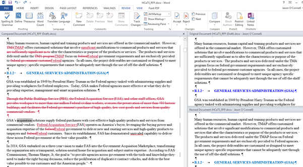 Compare Documents - MS Word compare