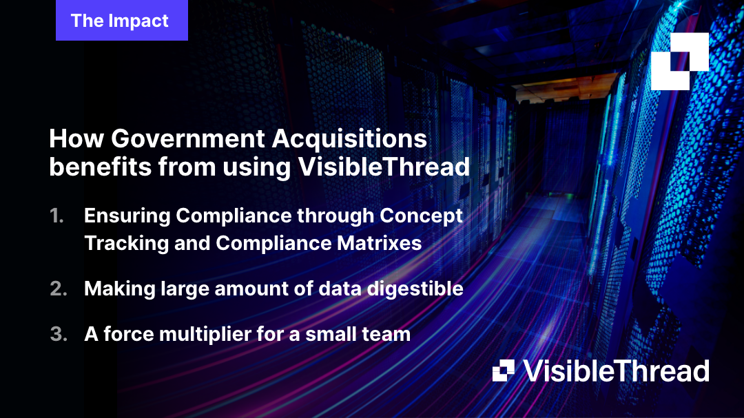 How Government Acquisitions benefits from using VisibleThread