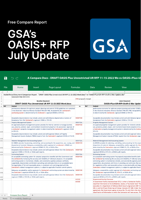 Compare Report - OASIS+ RFP July Update