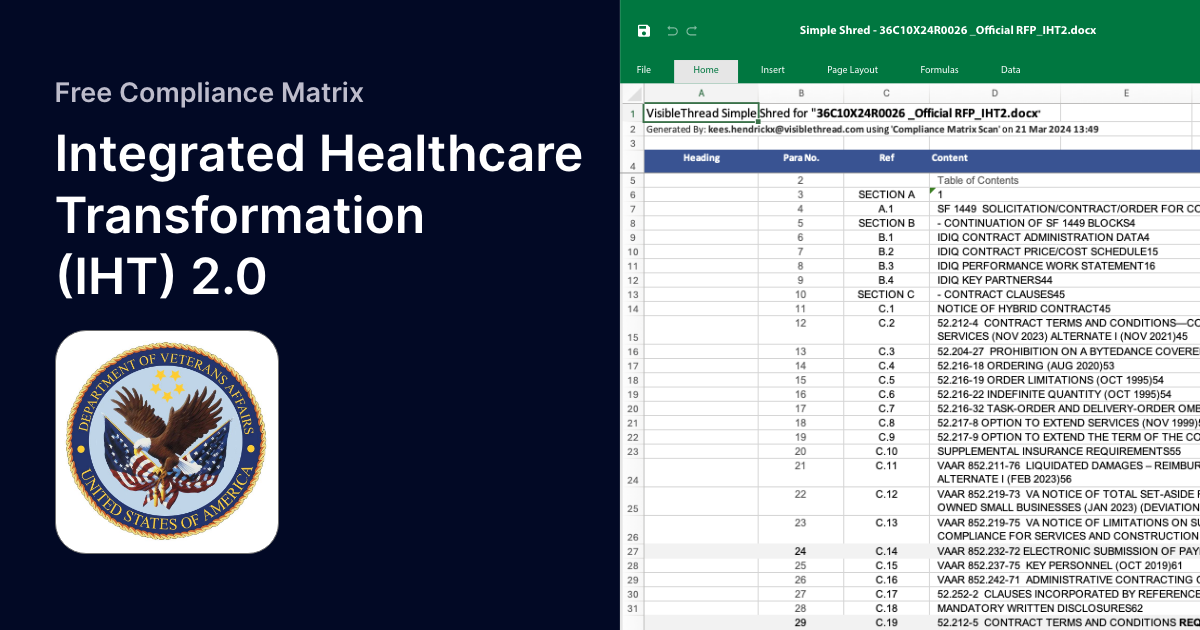 Free Starter Compliance Matrix for the $14B IHT 2.0
