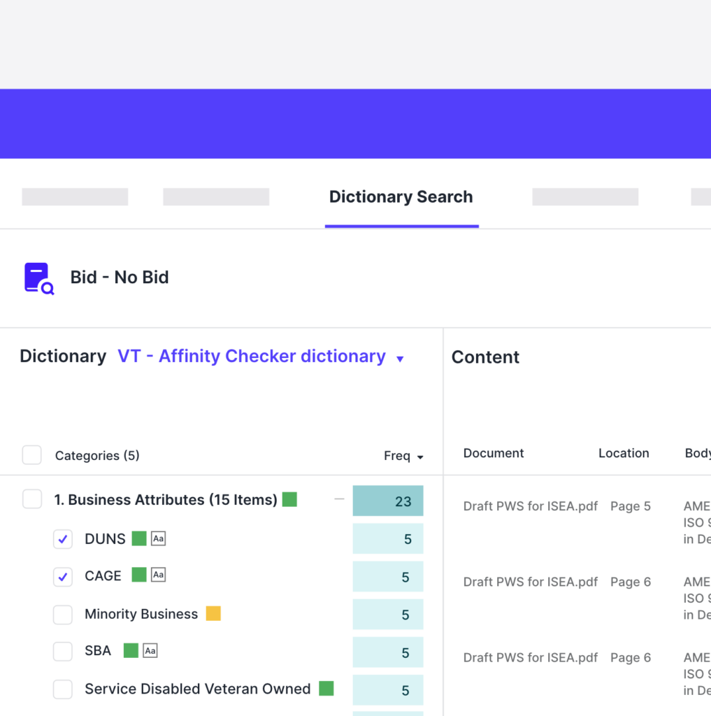 RFP Software - bid / no bid